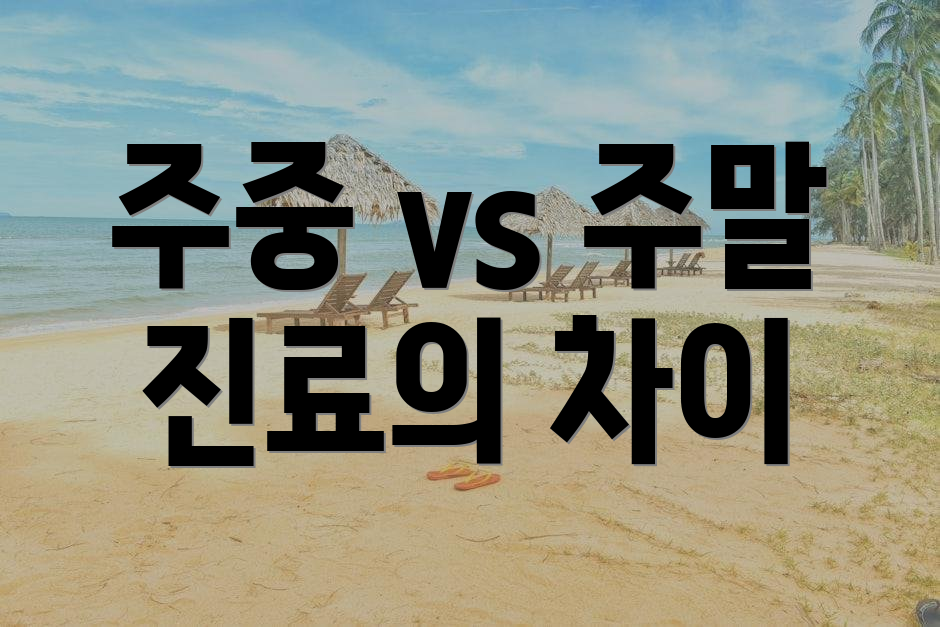 주중 vs 주말 진료의 차이