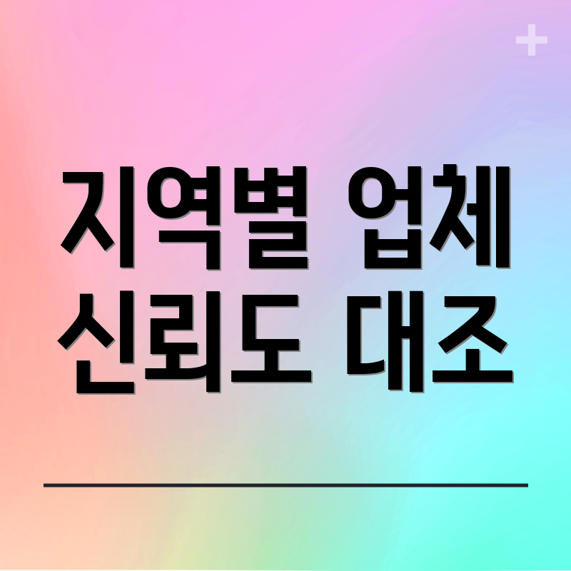 지역별 업체 신뢰도 대조