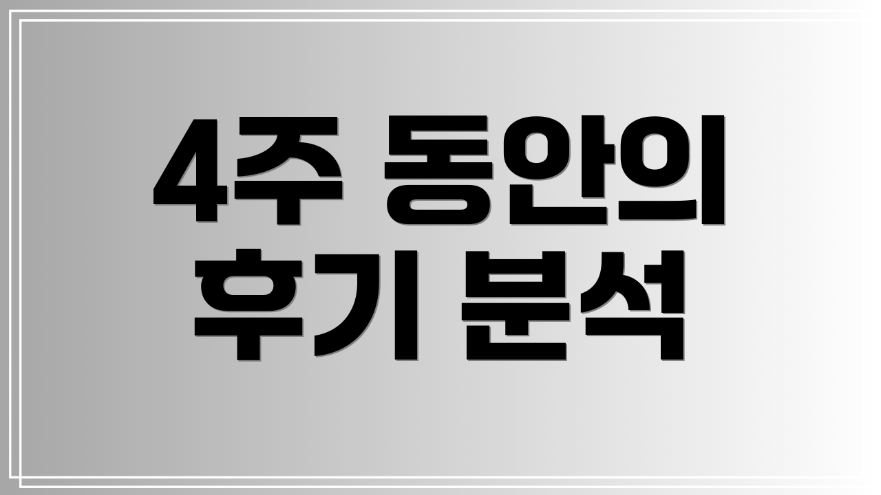 4주 동안의 후기 분석
