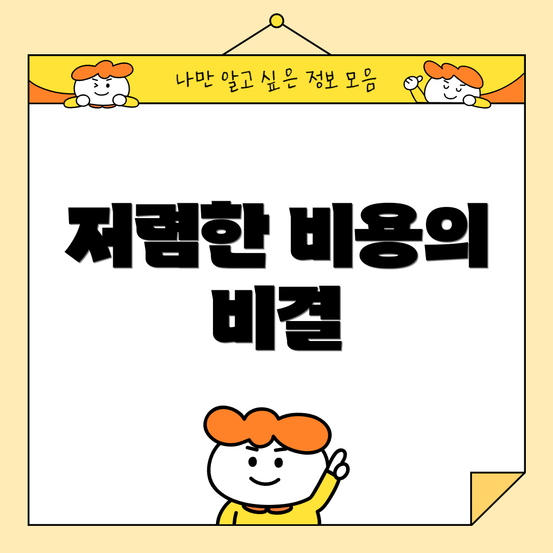 저렴한 비용의 비결