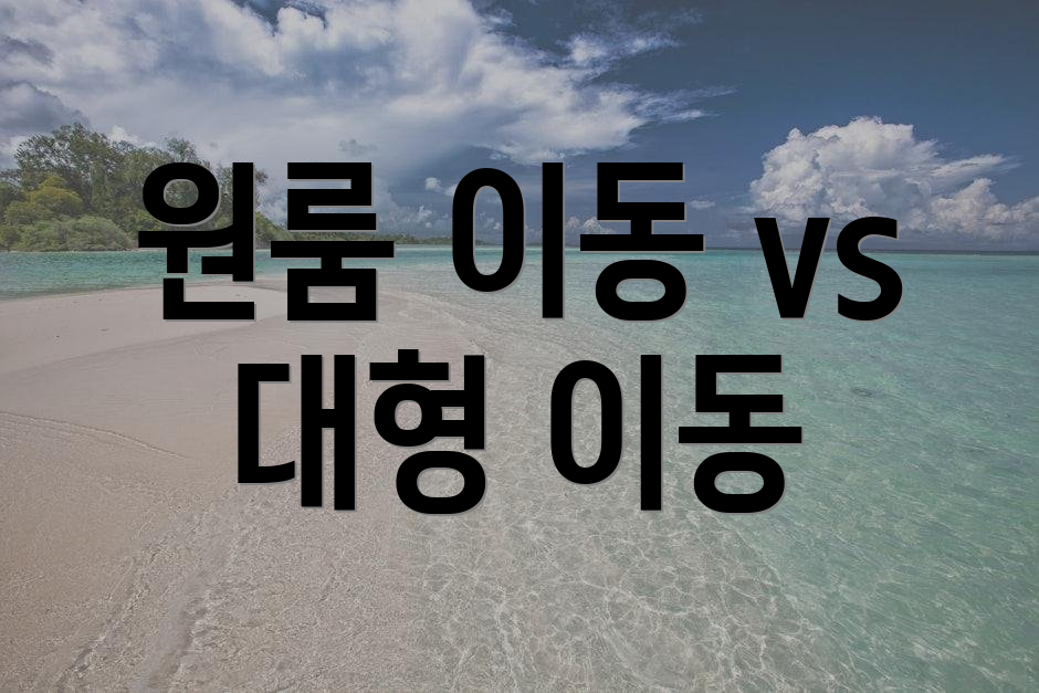 원룸 이동 vs 대형 이동