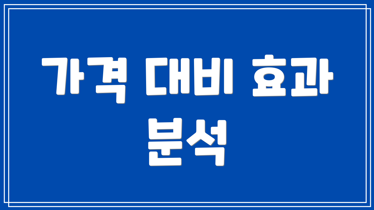 가격 대비 효과 분석