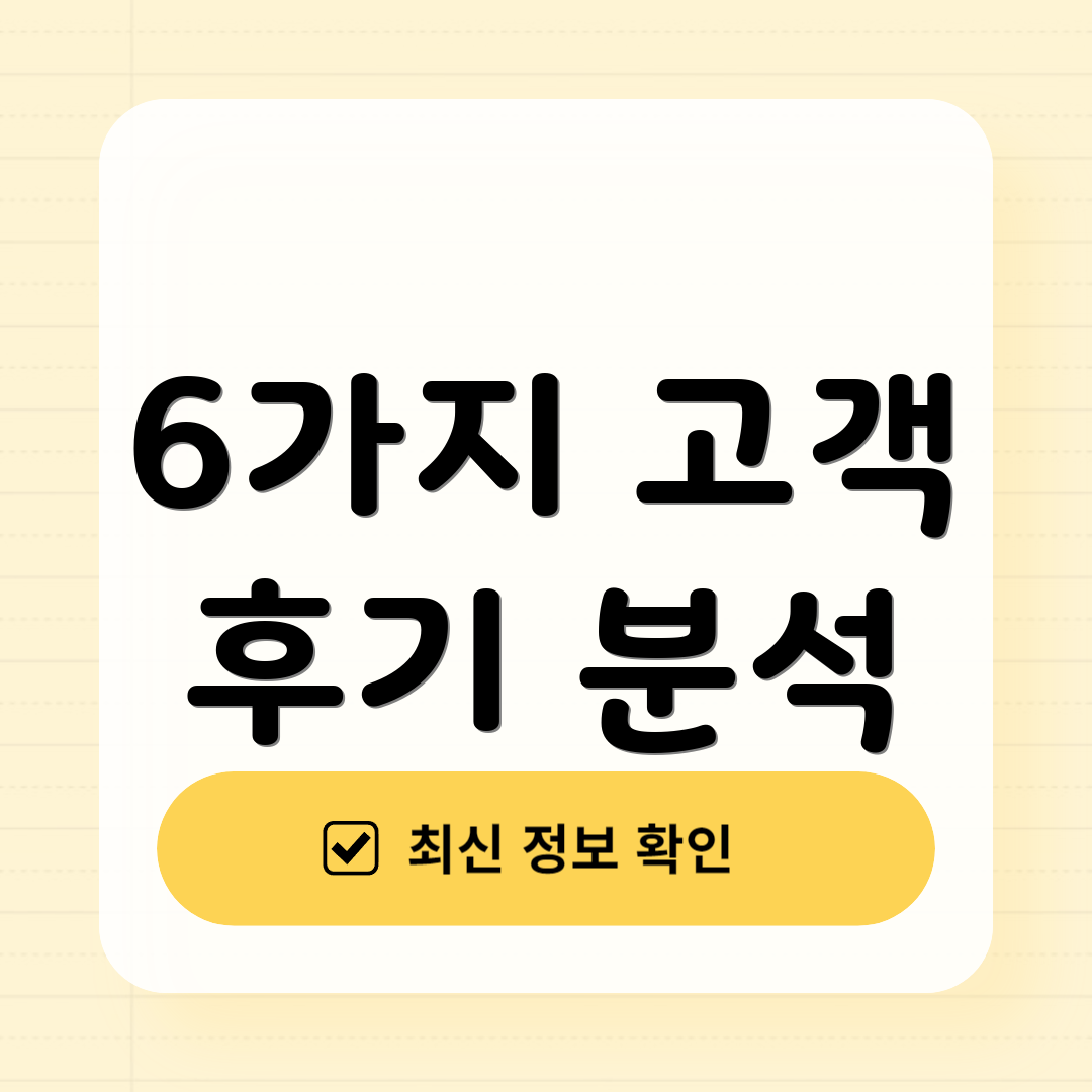 6가지 고객 후기 분석
