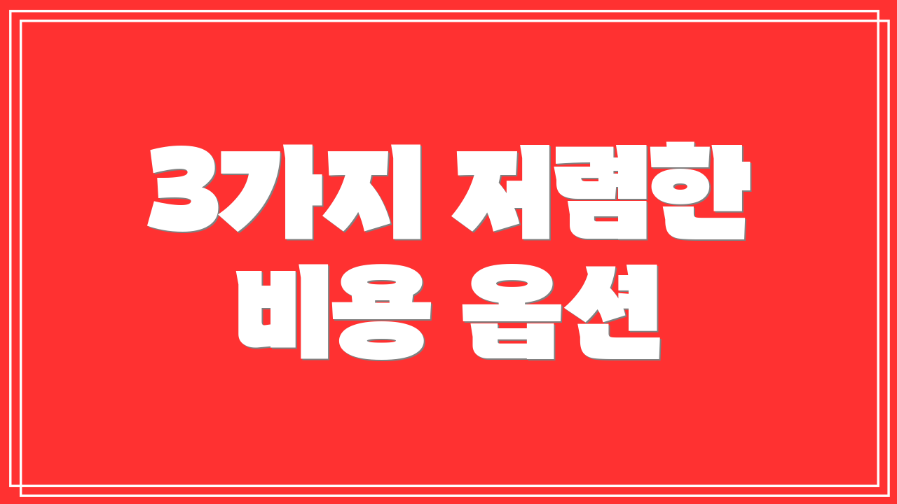 3가지 저렴한 비용 옵션