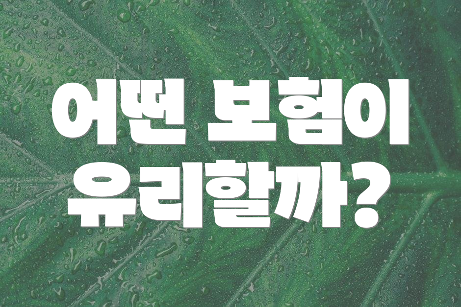 어떤 보험이 유리할까?