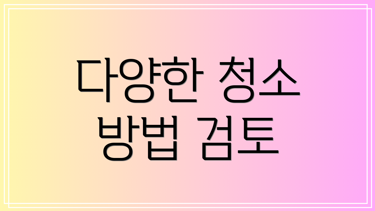 다양한 청소 방법 검토