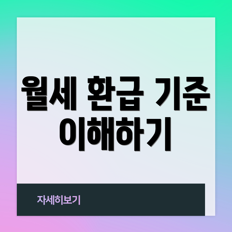 월세 환급 기준 이해하기