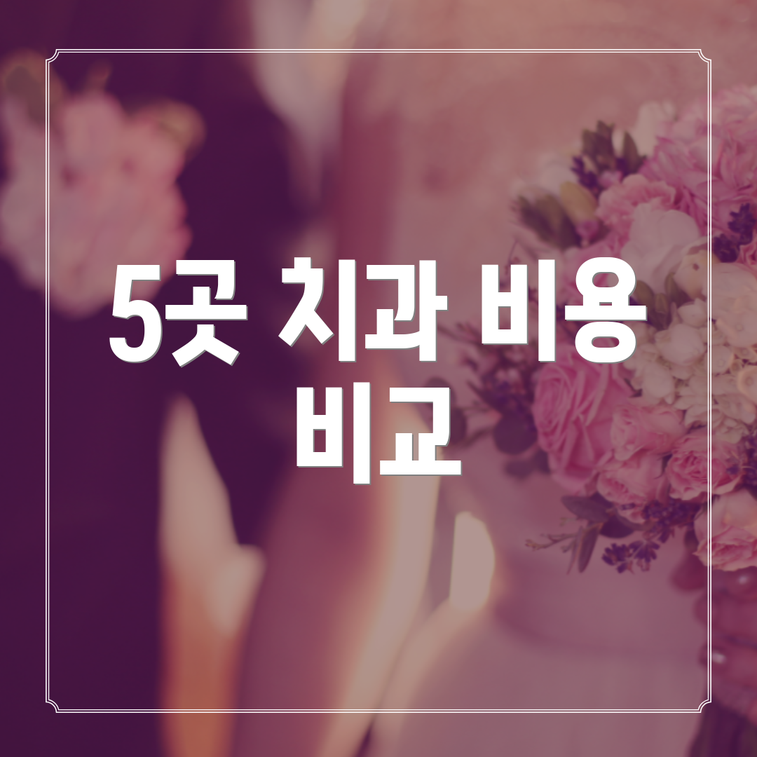 5곳 치과 비용 비교