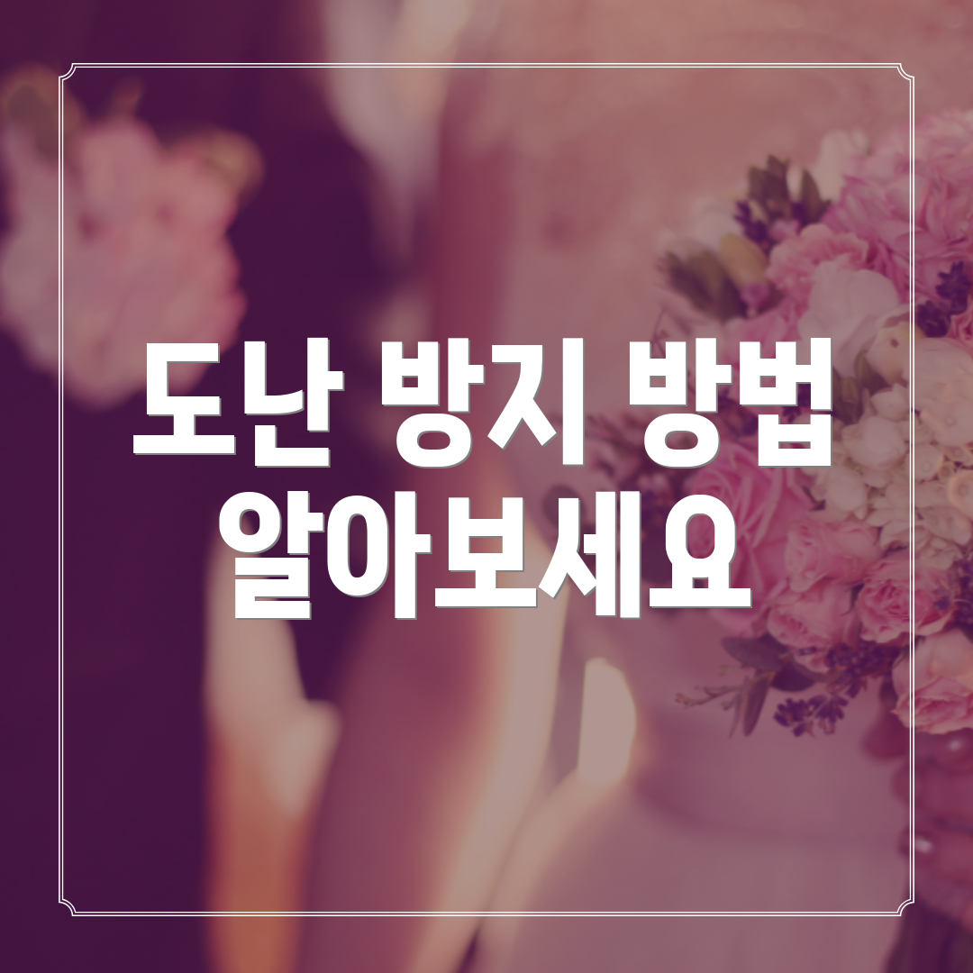 도난 방지 방법 알아보세요