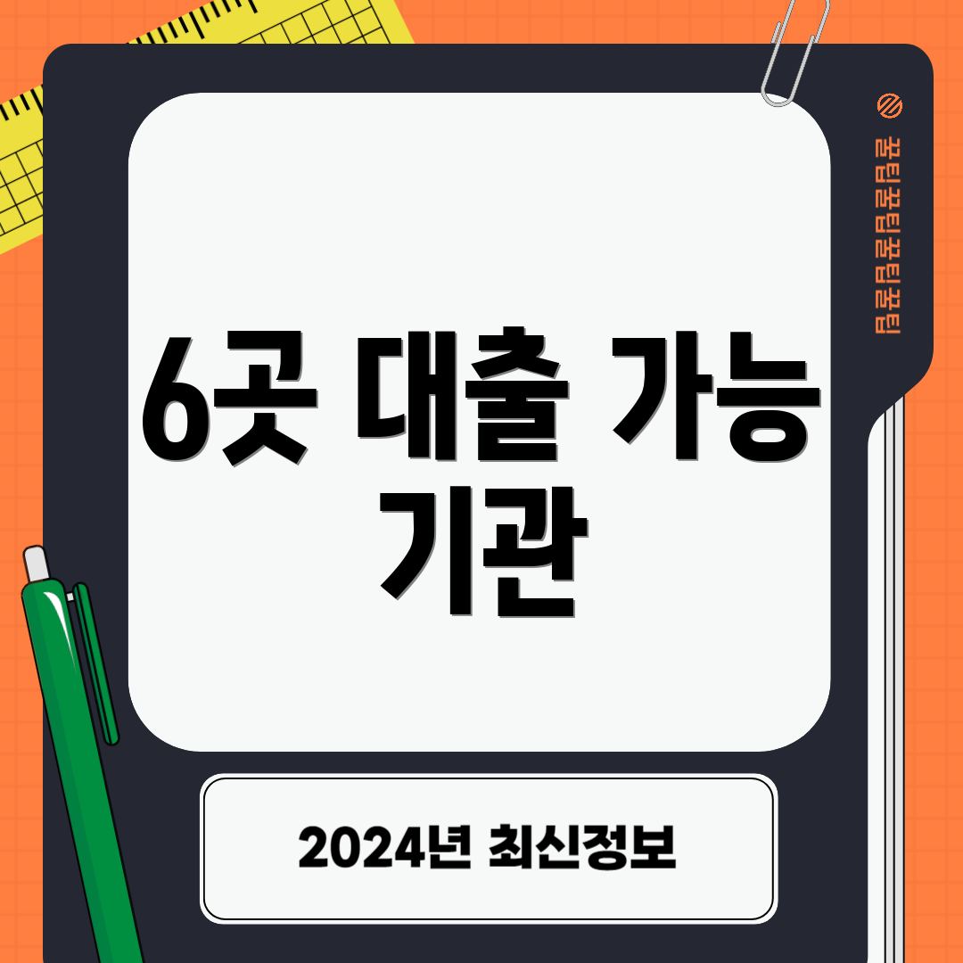 6곳 대출 가능 기관