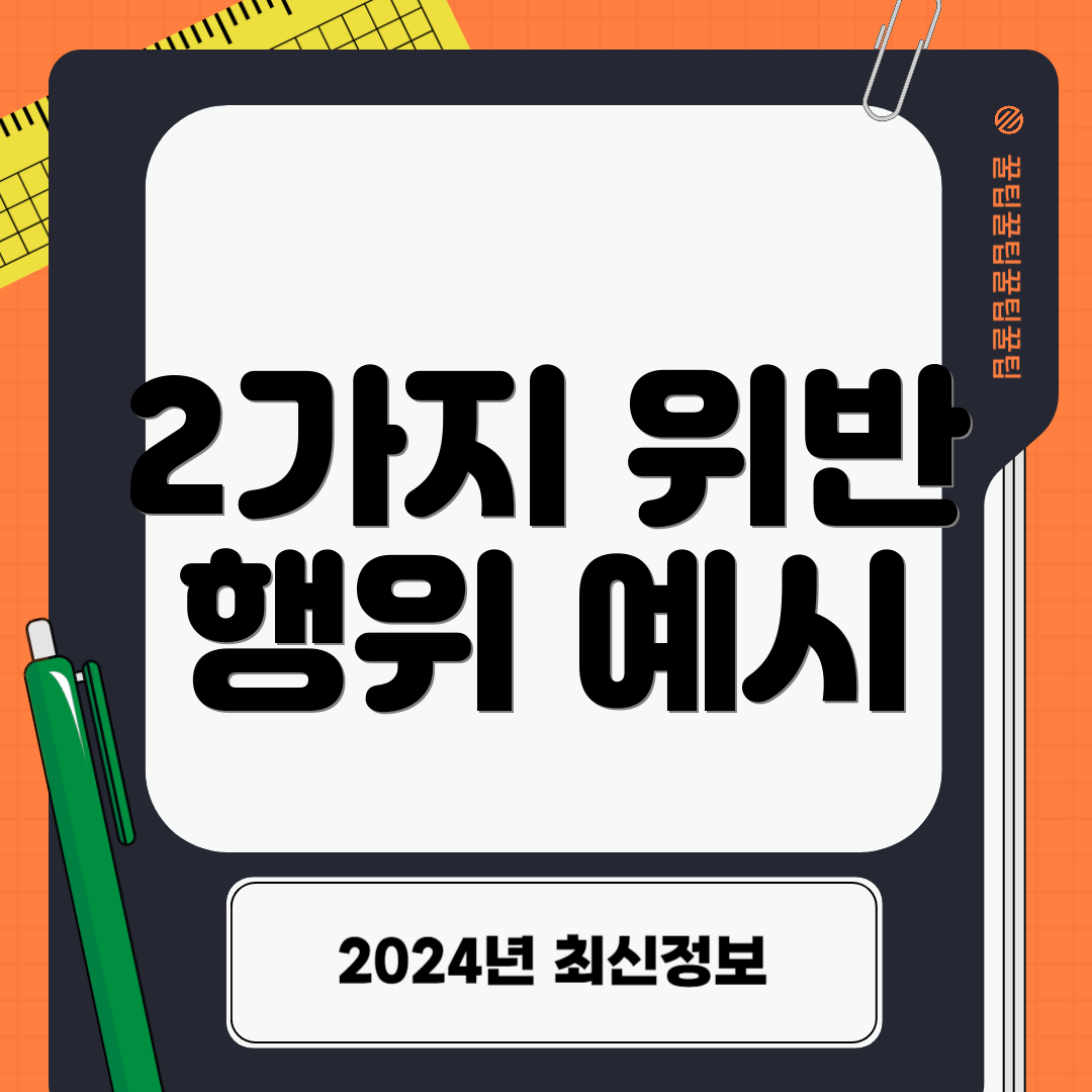 2가지 위반 행위 예시