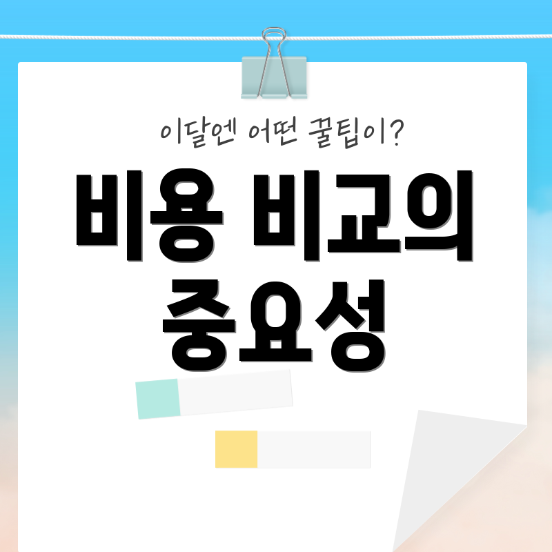 비용 비교의 중요성