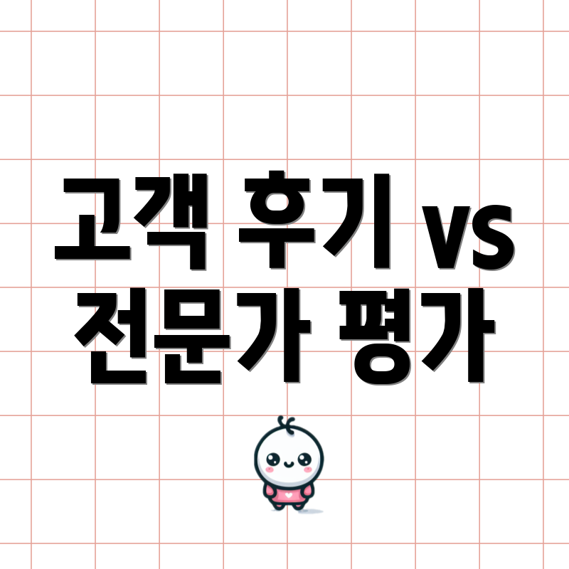 고객 후기 vs 전문가 평가