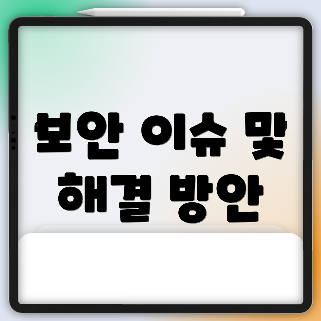 보안 이슈 및 해결 방안