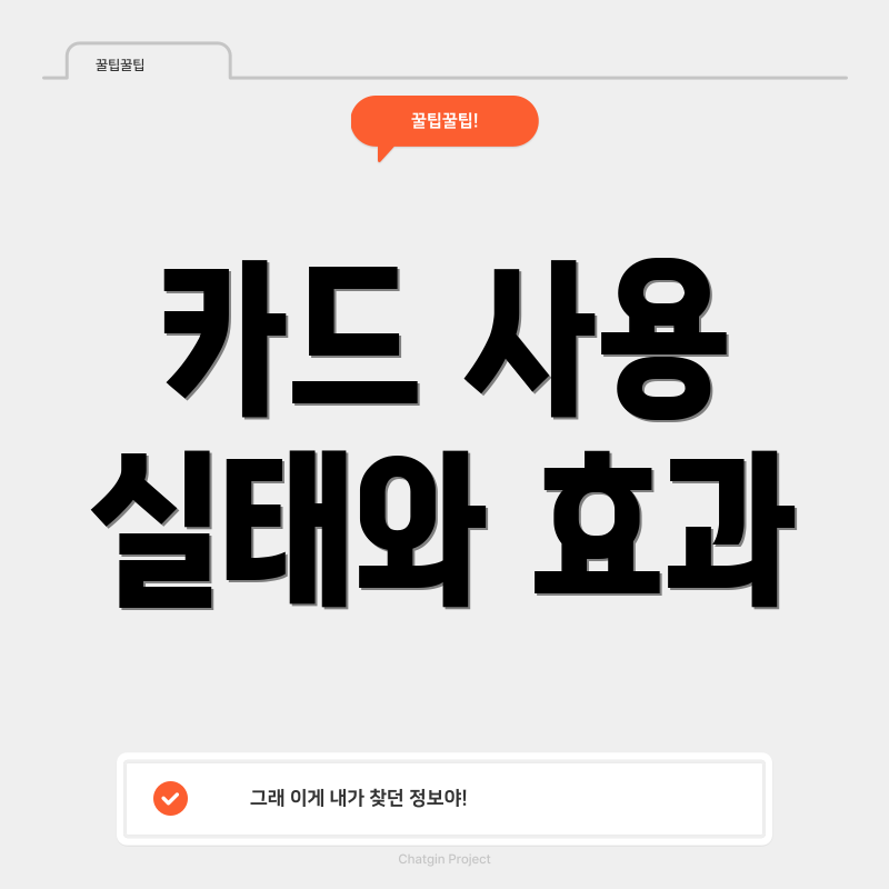 카드 사용 실태와 효과