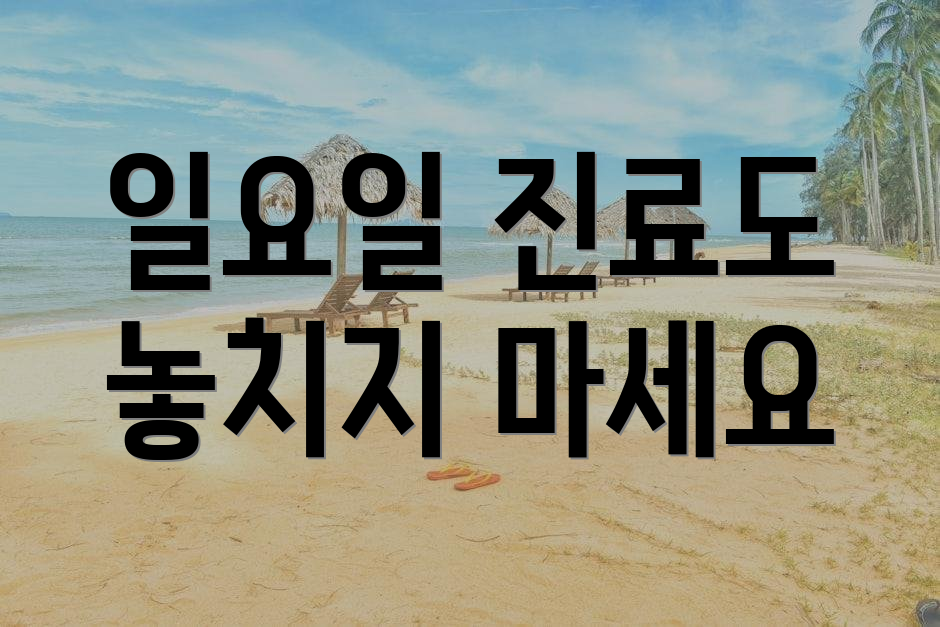 일요일 진료도 놓치지 마세요