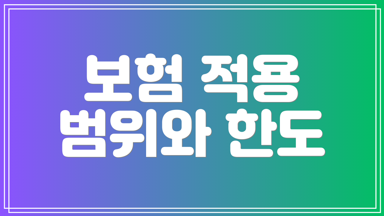 보험 적용 범위와 한도