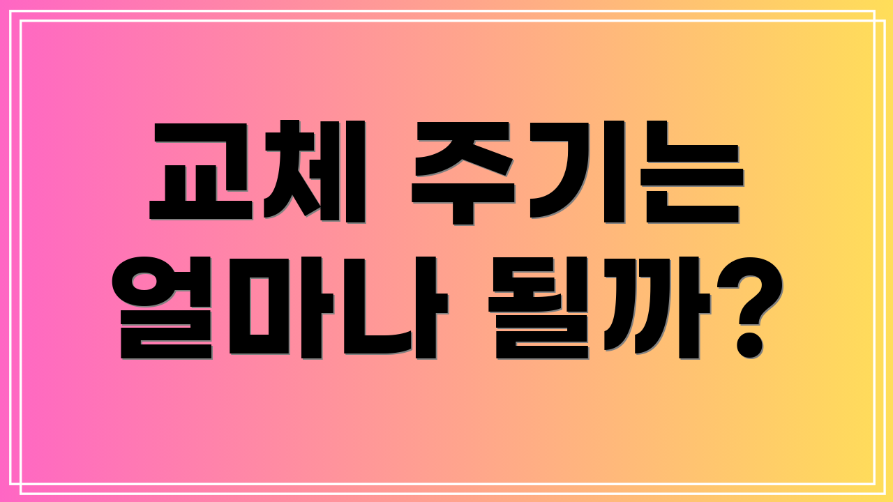 교체 주기는 얼마나 될까?