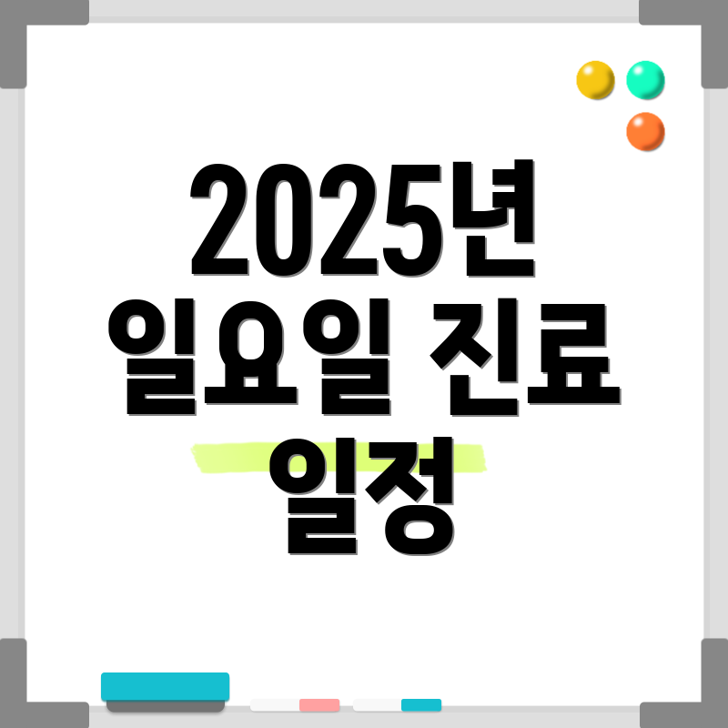 2025년 일요일 진료 일정