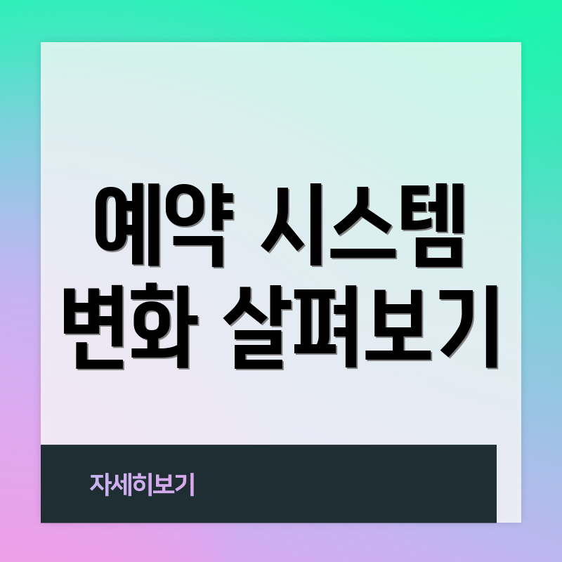 예약 시스템 변화 살펴보기