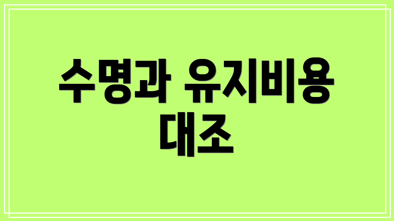 수명과 유지비용 대조