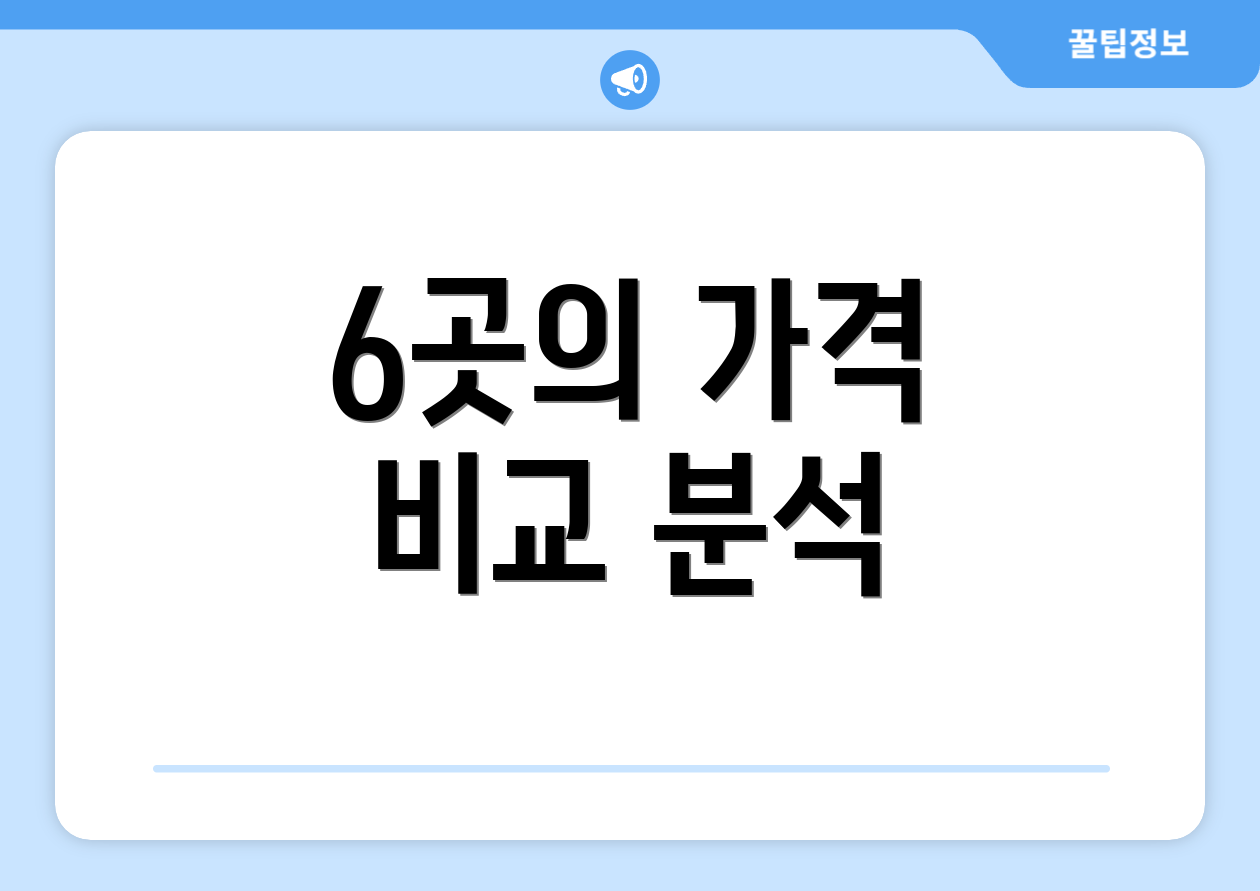 6곳의 가격 비교 분석