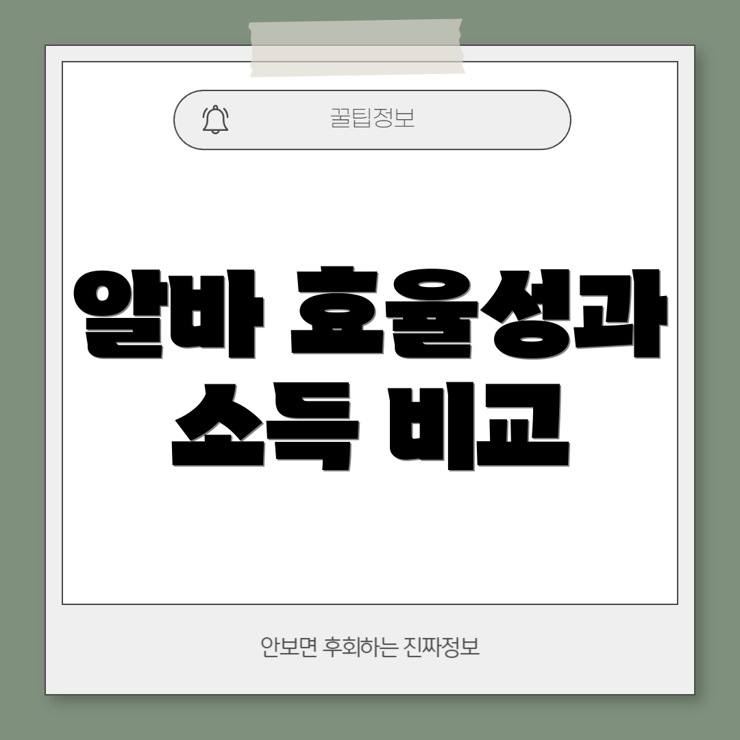 알바 효율성과 소득 비교