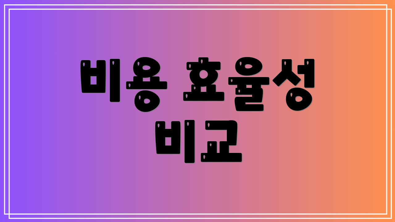 비용 효율성 비교