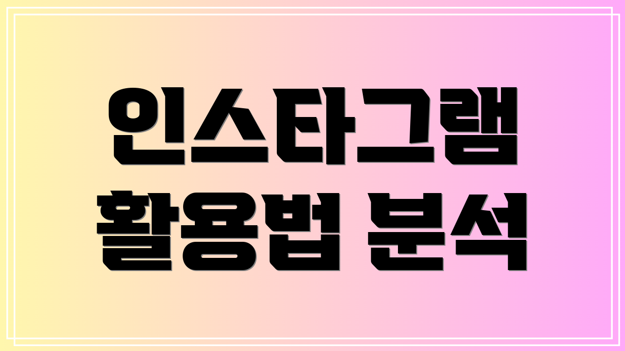 인스타그램 활용법 분석