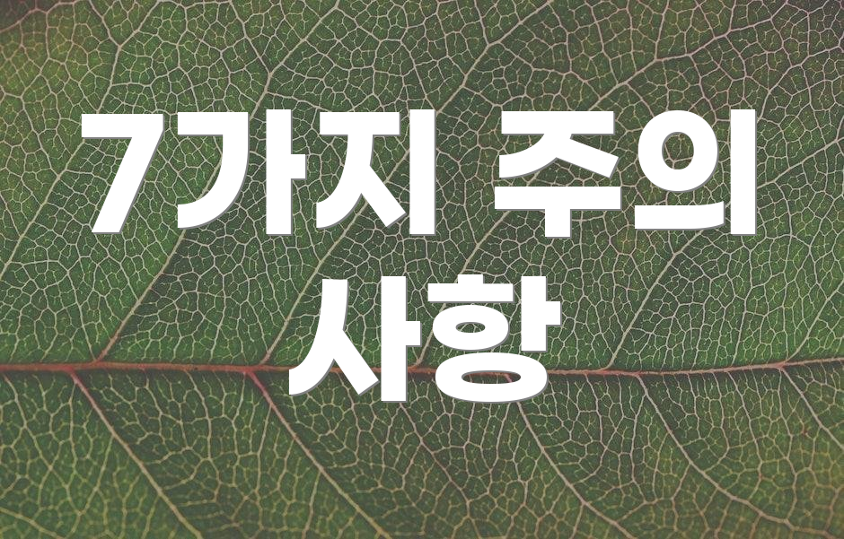7가지 주의 사항