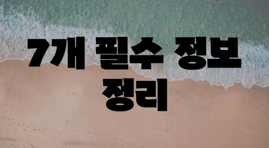 7개 필수 정보 정리