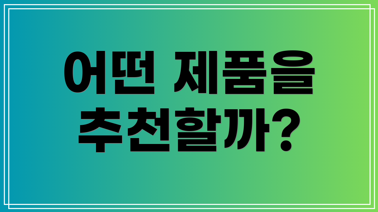 어떤 제품을 추천할까?