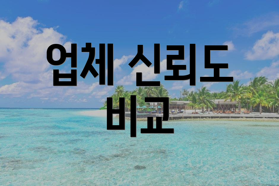 업체 신뢰도 비교