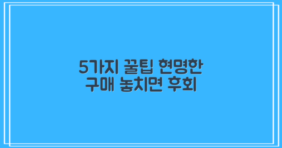 5가지 구매 팁 제공