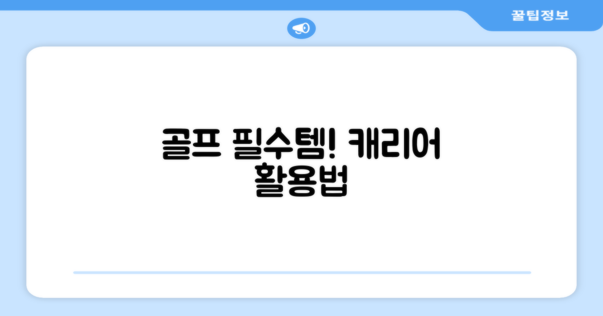 골프 필수템, 캐리어 활용까지
