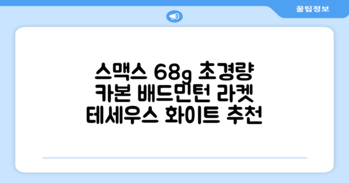 스맥스코리아 풀카본 초경량 배드민턴 라켓 68g, 테세우스 화이트, 1개 추천 리뷰