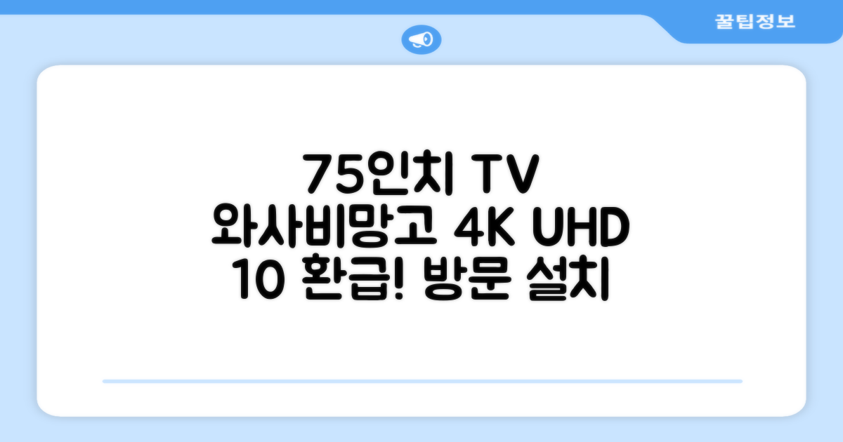 [10% 환급가전] 와사비망고 4K UHD ZEN U750 Max HDR TV, 189cm(75인치), 스탠드형, 방문설치 추천 리뷰