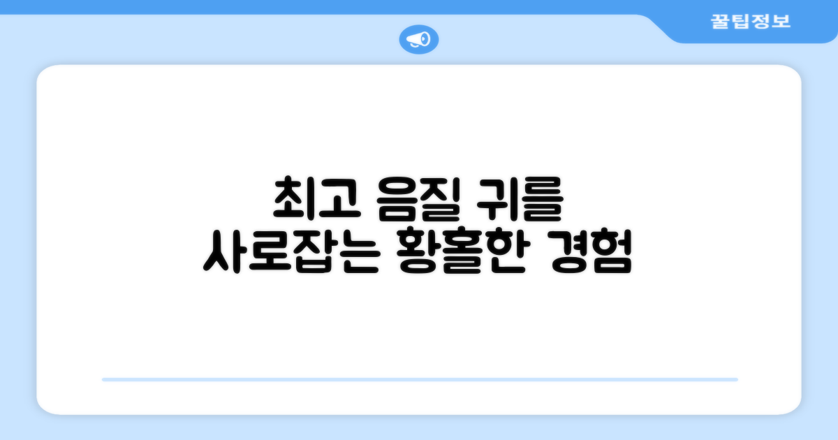 최상의 음질을 경험하세요