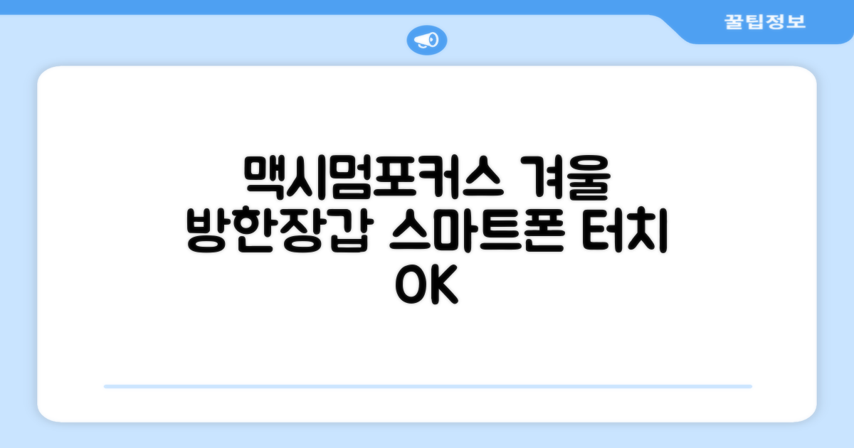 맥시멈포커스 스마트폰 터치 겨울 방한장갑 추천 리뷰