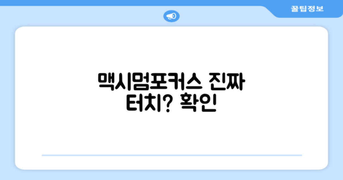 맥시멈포커스, 진짜 터치 될까?