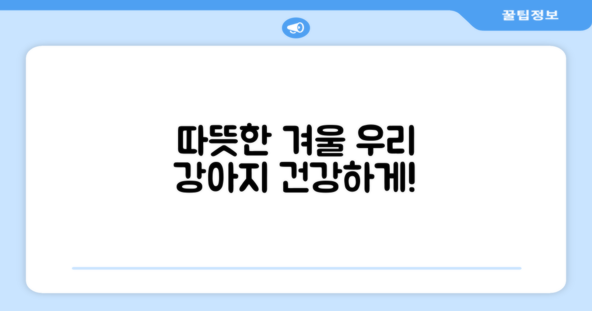 우리 강아지, 따뜻하게 지키세요!