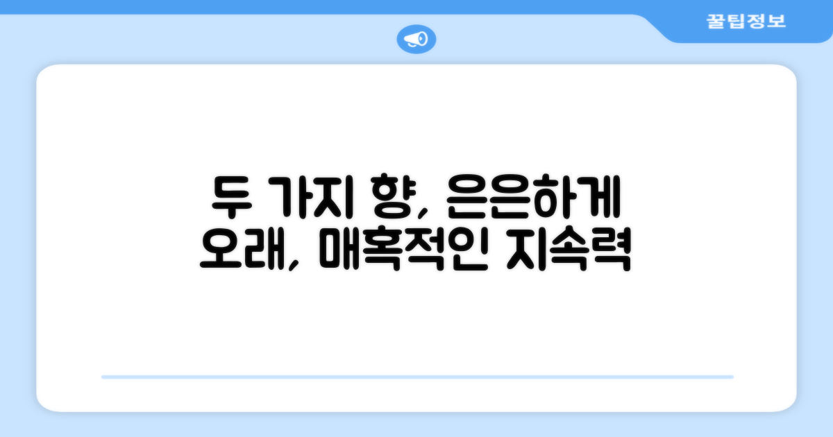 2가지 향, 은은하게 오래 지속