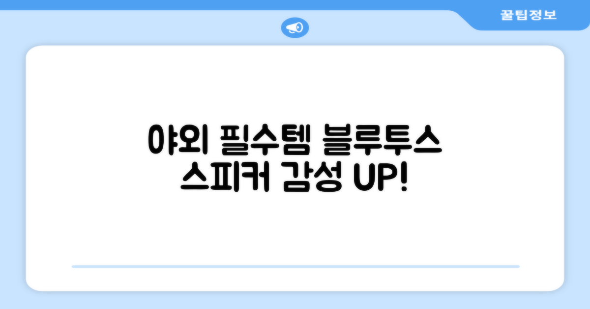 야외 활동 필수템, 블루투스 스피커