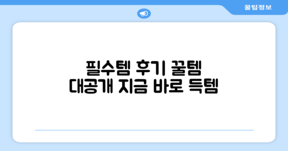 필수템, 추천 후기