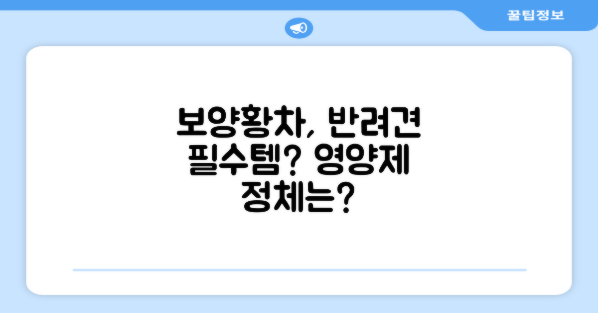 보양황차, 반려견 필수 영양제?