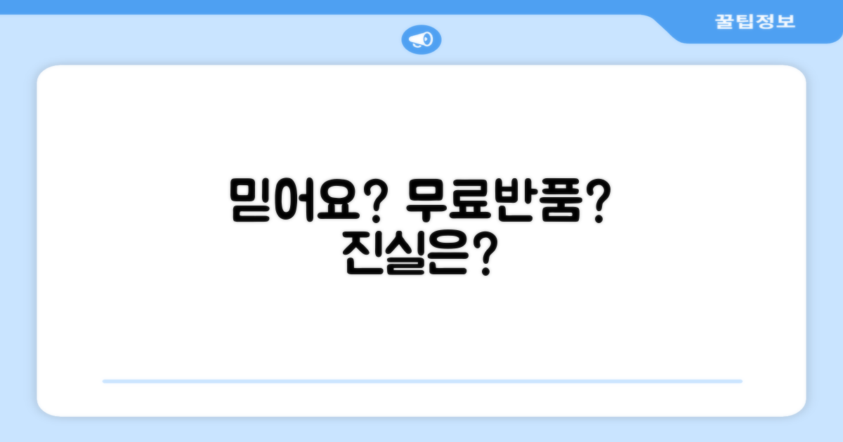 무료반품, 믿을 수 있을까?