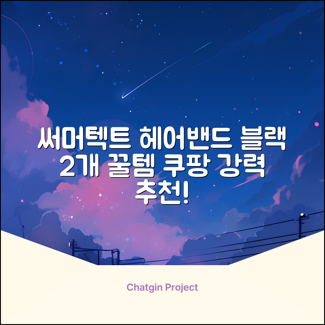 써머텍트 기능성 헤어밴드, 블랙, 2개 추천 리뷰