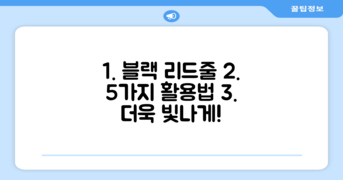 5가지 블랙 리드줄 활용법