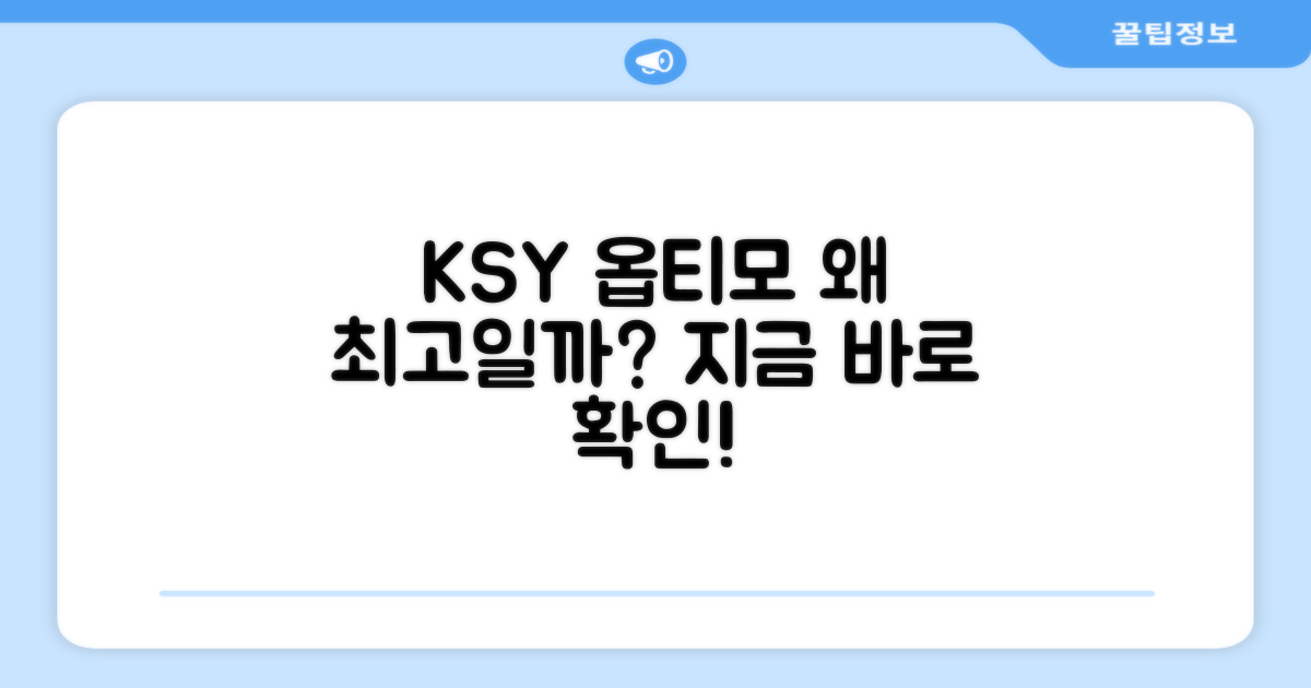 왜 ksy 옵티모를 선택할까?