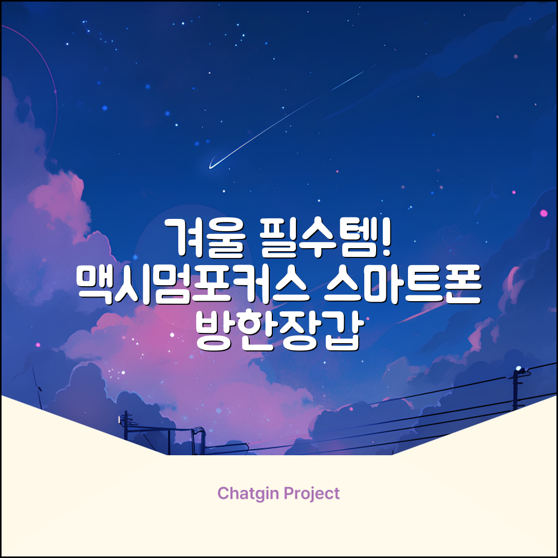 맥시멈포커스 스마트폰 터치 겨울 방한장갑 추천 리뷰